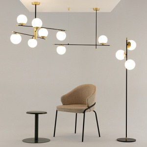 Nostalgia Vloerlamp Goud, 3-Lichts 6 Vloerlamp Nostalgia OANN