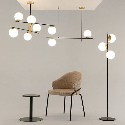 Nostalgia Vloerlamp Goud, 3-Lichts 2 Vloerlamp Nostalgia OANN