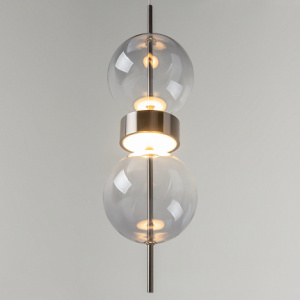 Double moon Hanglamp Zwart glas OANN