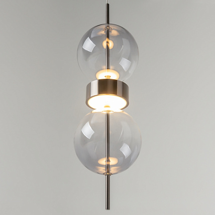 Double moon Hanglamp Zwart glas OANN