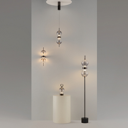 Double moon Hanglamp wandlamp en tafellamp Zwart - Oann.nl