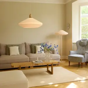 Paris soft Hanglamp, Linnenwit Ø56 5 Paris soft hanglamp woonkamer OANN