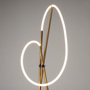 Vloerlamp Crochet goud organisch OANN