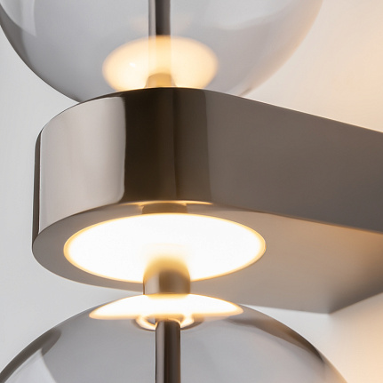 Wandlamp Double Moon zwart metaal - Oann.nl