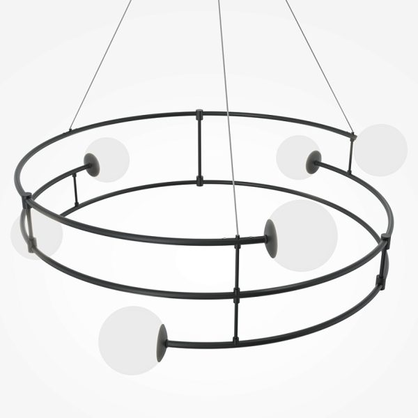 Hanglamp Balance Zwart 6 licht bovenaanzicht OANN