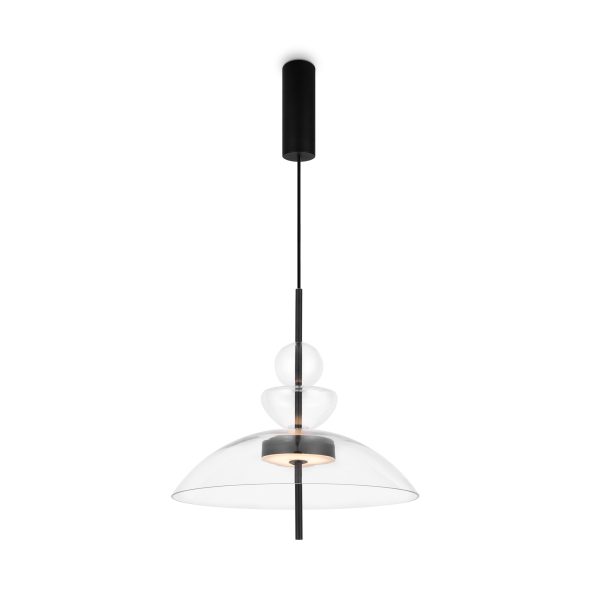 Hanglamp Bangkok Transparant, 1 lichts – ingeschakeld