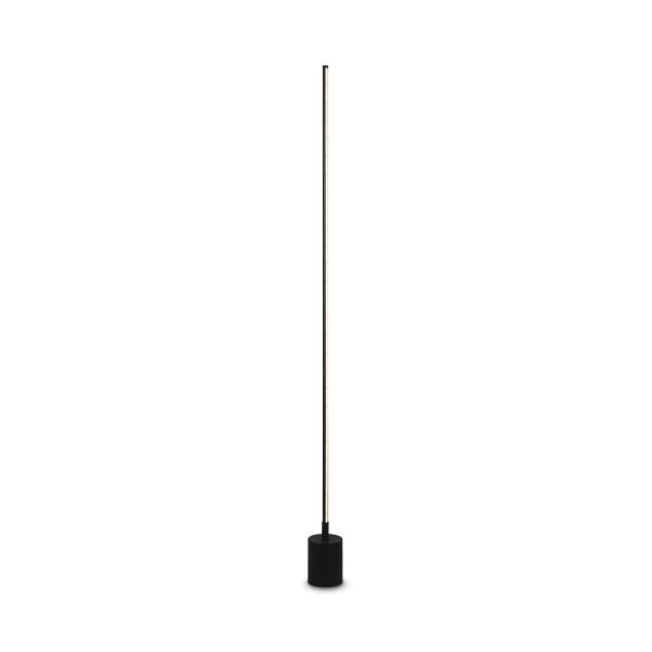 Vloerlamp Flow, Zwart – ingeschakeld