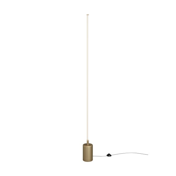 Vloerlamp Flow, Messing – ingeschakeld