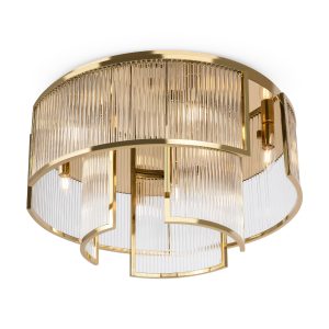 Plafondlamp Frame Goud, 9 lichts – ingeschakeld