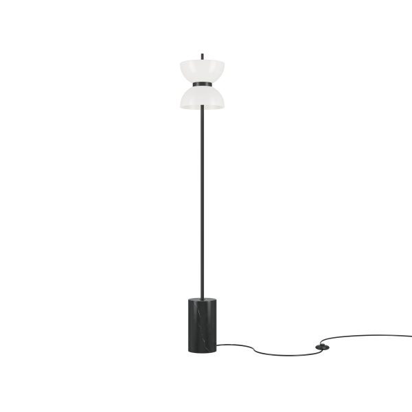 Vloerlamp Kyoto, Zwart – ingeschakeld