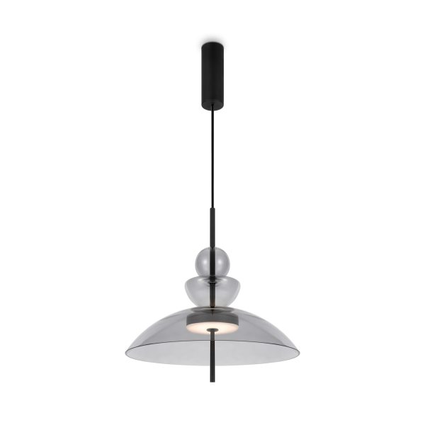Hanglamp Bangkok Zwart, 1 lichts – ingeschakeld