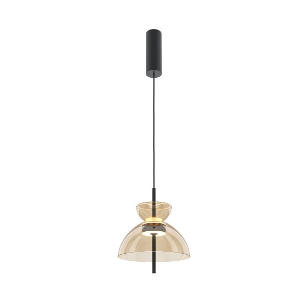 Hanglamp Bangkok Amberglas, Transparant – ingeschakeld