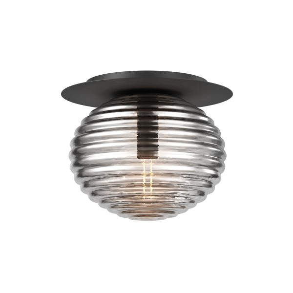 Plafondlamp Reels Zwart, 1 lichts – ingeschakeld