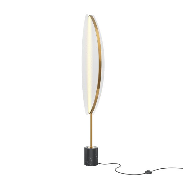 Vloerlamp Breeze, Messing – ingeschakeld