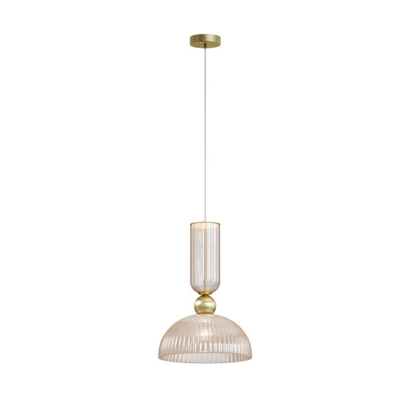 Hanglamp Antic Goud, 1 lichts – ingeschakeld