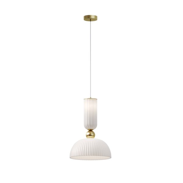 Hanglamp Antic Wit, 1 lichts – ingeschakeld