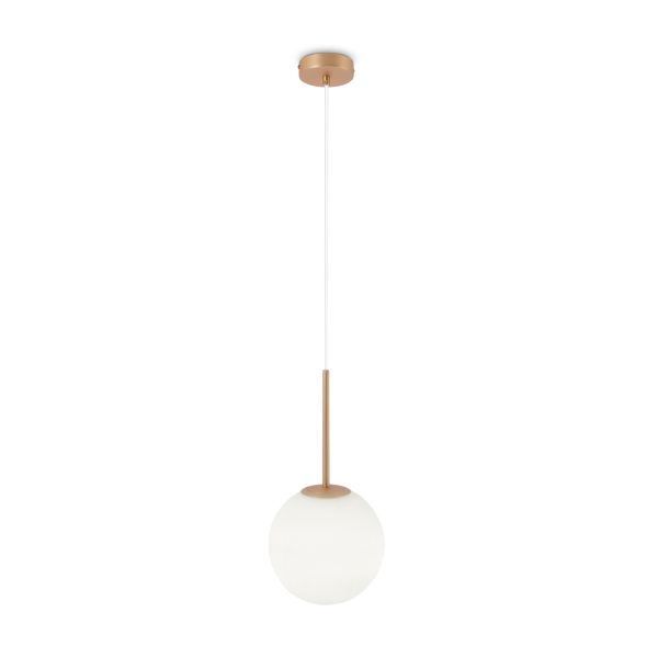Hanglamp Basic form Brons, 1 lichts – ingeschakeld