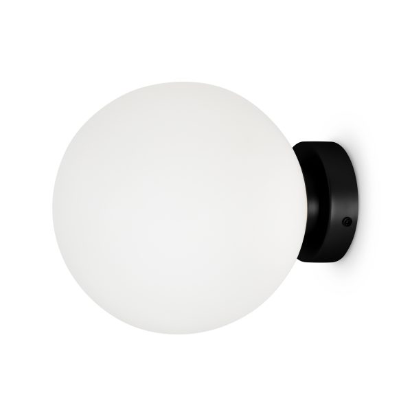 Wandlamp Basic form Zwart, 1 lichts – ingeschakeld