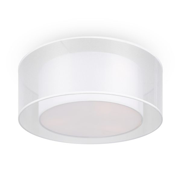 Plafondlamp Bergamo Wit, 3 lichts – ingeschakeld