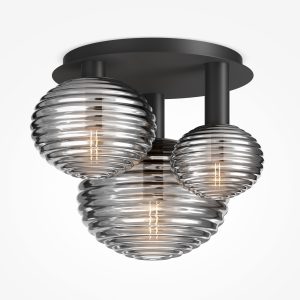 Plafondlamp Reels Zwart, 3 lichts