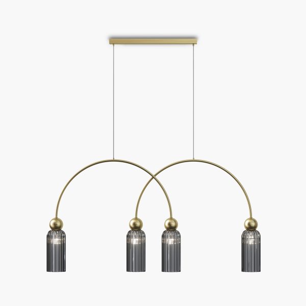 Hanglamp Antic Zwart, 4 lichts