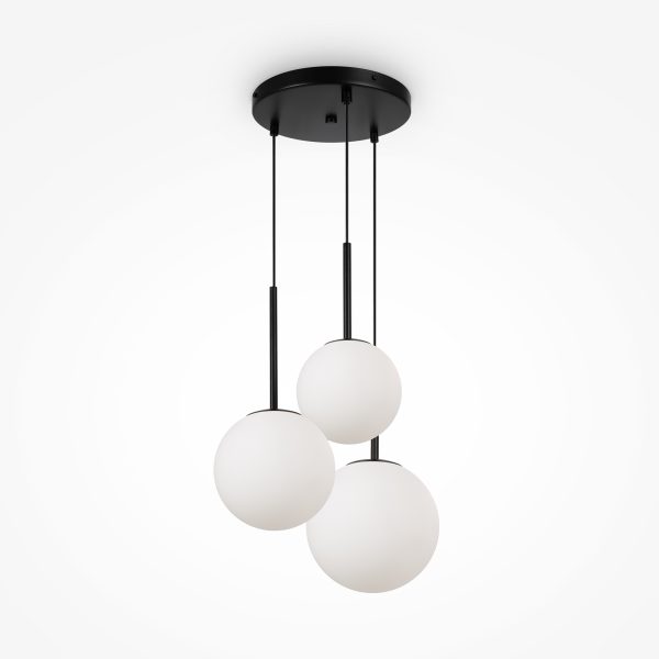 Hanglamp Basic form Zwart, 3 lichts