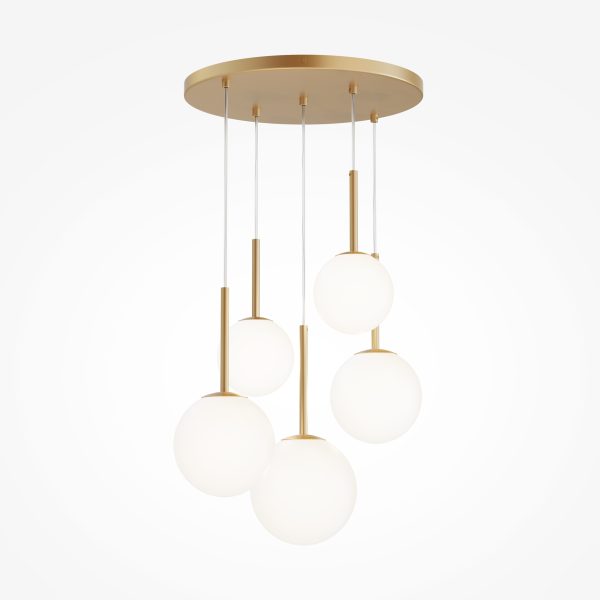 Hanglamp Basic form Goud, 5 lichts