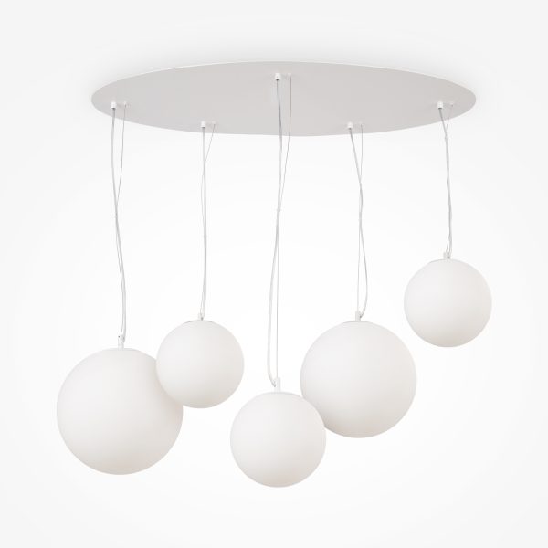 Hanglamp Basic form Wit, 5 lichts