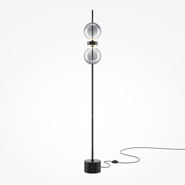 Vloerlamp Double Moon, Zwart