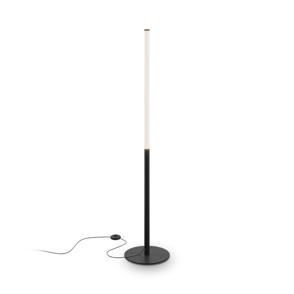 Vloerlamp Ray, Zwart – ingeschakeld