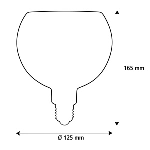 Segula floating globe rond 125 transparant afmetingen OANN