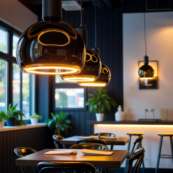 Led Floating Billard Ø 200, lichtbron 1 Segula floating zwart rond 200 ruimte OANN