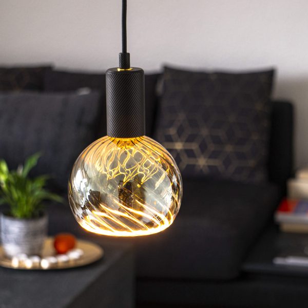 Pendellamp Alice Wave, Zwart 1 Segula pendellamp 2 meter textielkabel woonkamer - Oann.nl