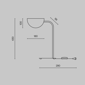 Tafellamp Mollis Zwart, 1 lichts - Afbeelding 5
