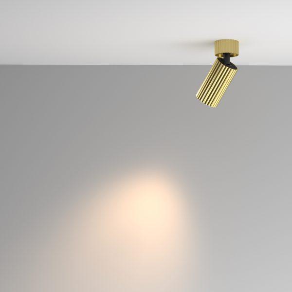 C108CL plafondlamp GU10 borstelig staal zijaanzicht