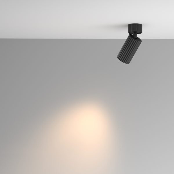 C108CL plafondlamp GU10 zwart zijaanzicht