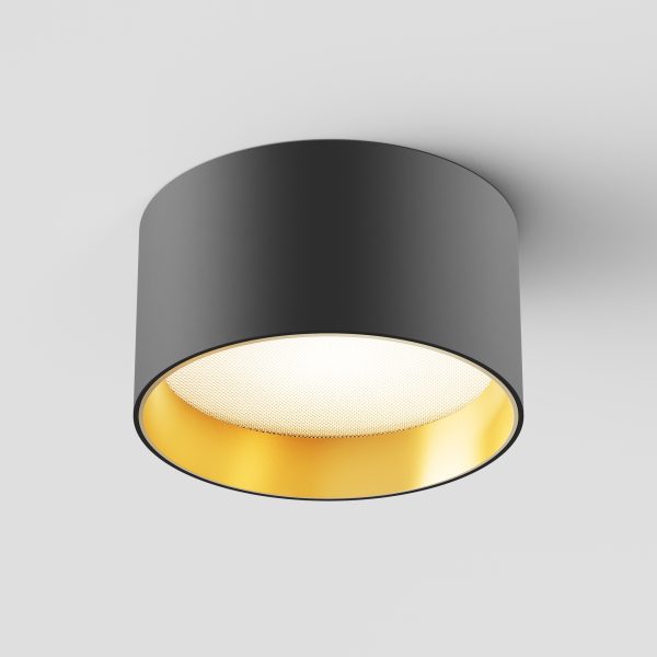C089CL plafondlamp borstelig mat goud productfoto