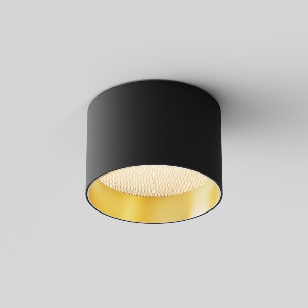 C089CL plafondlamp borstelig mat goud productfoto