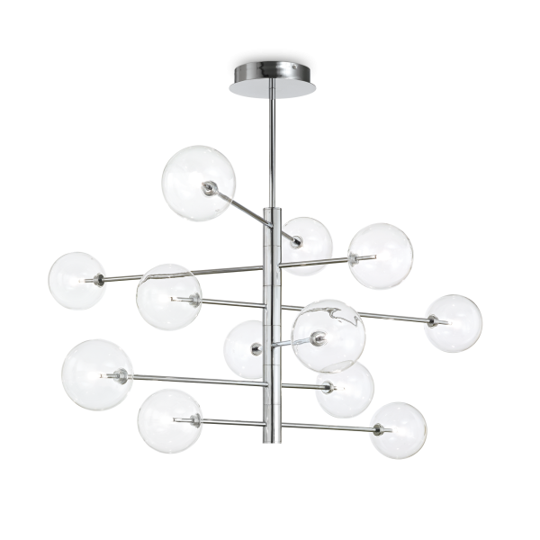Hanglamp EQUINOXE Chroom, 12 lichts