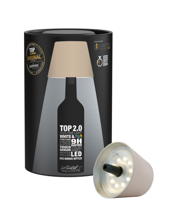 TOP 2.0 – Zand, oplaadbare flessenlamp van Sompex – afbeelding 4
