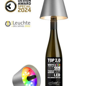 TOP 2.0 – Grafiet, oplaadbare flessenlamp van Sompex