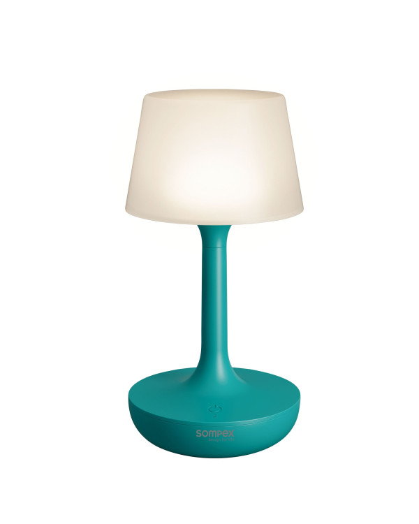 GINN – Turquoise, RGBW oplaadbare tafellamp