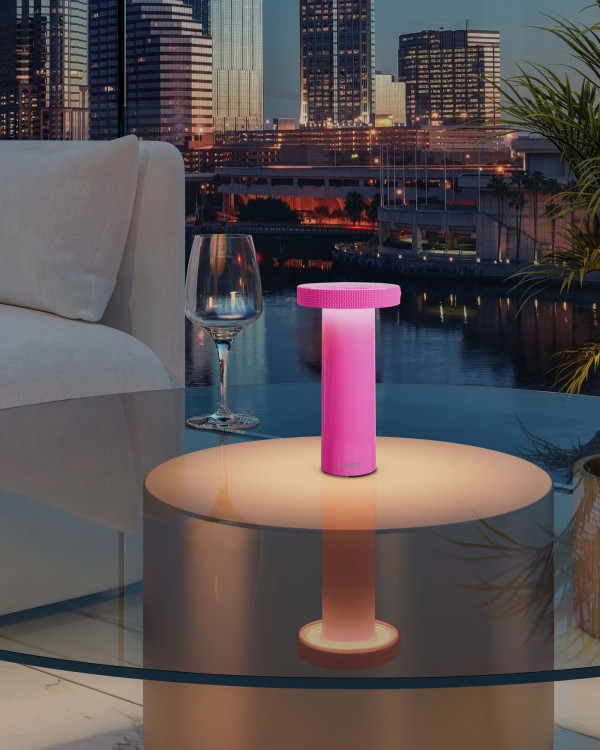 VOLUME – Neon Roze, oplaadbare tafellamp van Sompex – afbeelding 4