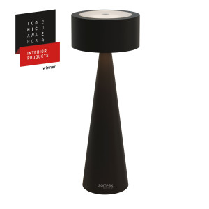ELODY – Zwart, oplaadbare tafellamp van Sompex