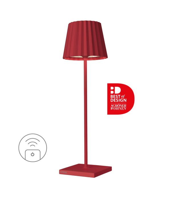 TROLL 2.0 – rode, oplaadbare tafellamp