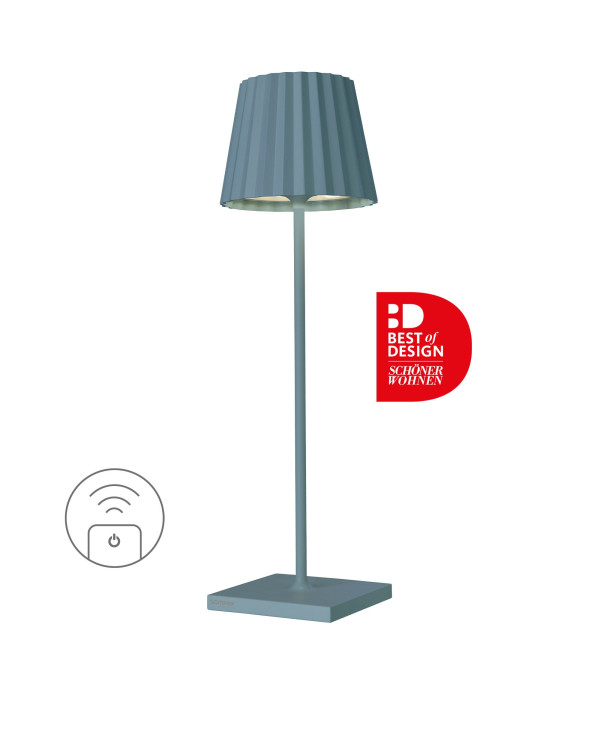 TROLL RC – blauwe, oplaadbare tafellamp