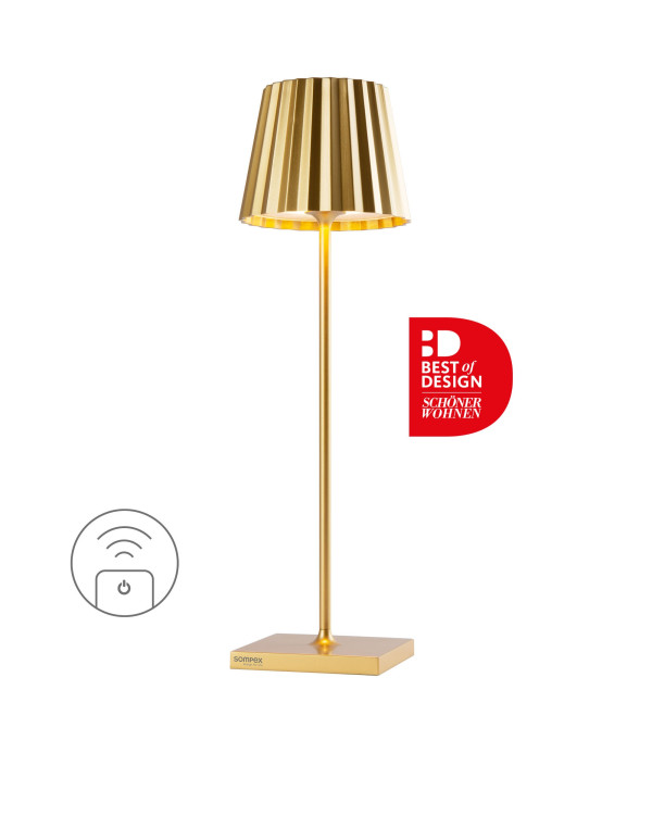 TROLL RC – gouden, oplaadbare tafellamp van Sompex – afbeelding 3