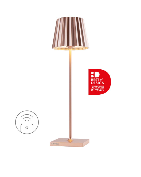 TROLL RC – roségoud, oplaadbare tafellamp van Sompex – afbeelding 3