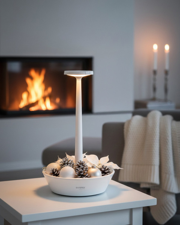 TAKEAWAY – witte, oplaadbare tafellamp van Sompex – afbeelding 2