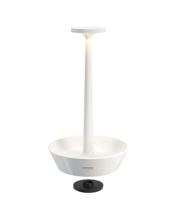 TAKEAWAY – witte, oplaadbare tafellamp van Sompex
